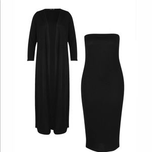 2 piece with body con Dress and Duster